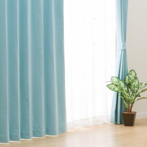 新品！ニトリ遮光・遮熱カーテン100×200cm ２枚 ニトリ （1枚入り）裏地付き遮光2級・遮熱カーテン(PK224 BL